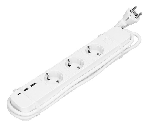 Power Hub Smart Strip, 3 Salidas, 2 Puertos Usb, 1 Tipo C, 1