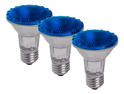 Kit 3 Lâmpadas Par20 Halogena 50w 127v E27 Kian Com 3 Cores 