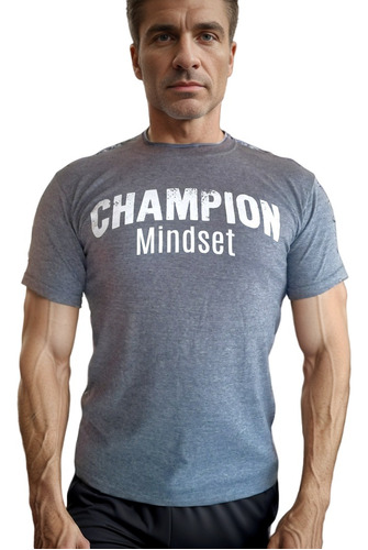 Camiseta Hombre En Polialgodon Gym Fitness Champion 
