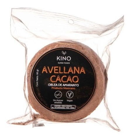 Obleas De Amaranto Kinosuperfoods Sabor Avellana Cacao 5 Paq