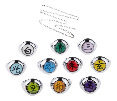 Set De 10 Anillos Naruto, Cosplay, Akatsuk, Anime, Itachi