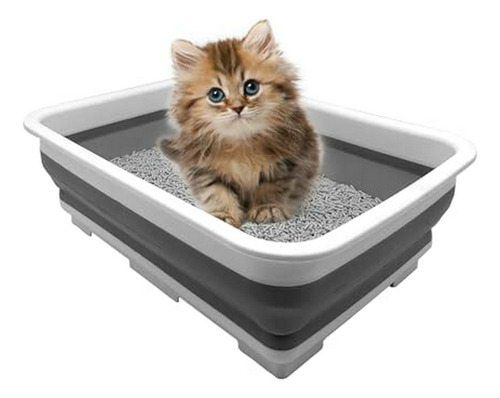 Bandeja De Arena Para Gatos Plegable Compatible Con Gatos De