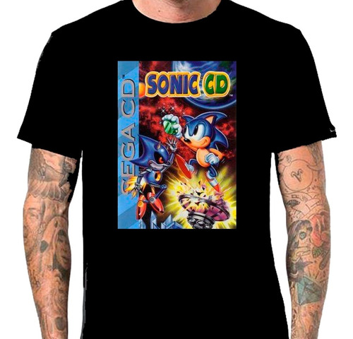 Camiseta Vídeo Game Camisa Jogo Antigo Sega Cd Sonic F27