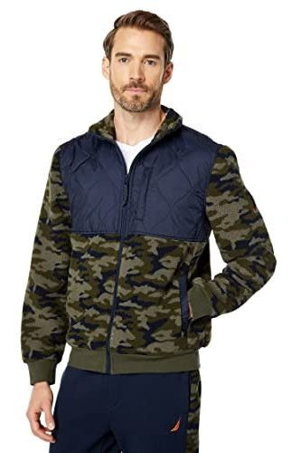 Chaqueta, Abrigo De Polar Nautica Forro Polar Sherpa Camufla