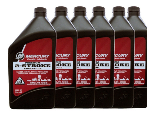 Aceite Mercury Motor Fuera De Borda 2t Premium 1 Lt Caja X 6