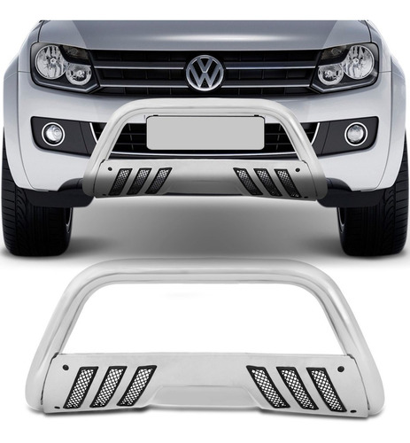 Quebra Mato Bepo Amarok 10 11 12 13 14 15 Cromado Com Grade