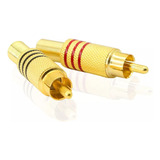 Plug Conector Rca Macho 6mm  De Metal Dourado 8-pares 16-pcs