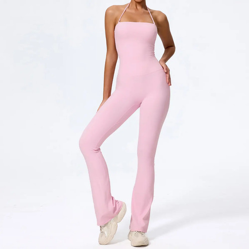 Enterizo Ropa Deportiva Mujer Gym Pantalones Campanudos -