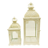 Porta Vela Farol Metalico Vintage Set X2 - Sheshu Home