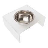 Kit 2 Comedouros Elevado Para Cachorro Pet Acrílico E Inox