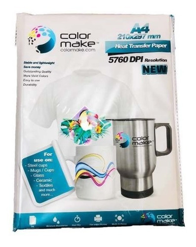 Papel Para Sublimacion Sublimar A4 Colormake 200 Hoja Light