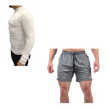 Conjunto! Camiseta Térmica Hombre B+ Short Deportivo Gs