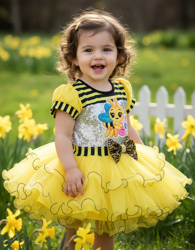 Vestido Para Niña Abejita Plim Plim, Disfraz Abejita Plim | Envío gratis