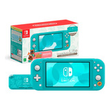 Console Nintendo Switch Lite Animal Crossing: New Horizons - Turquesa Cor Azul-celeste