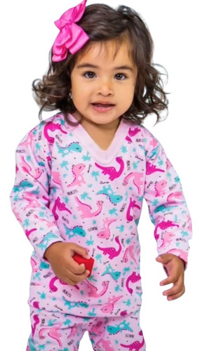 Pijama Infantil Bebe Flanelado Moleton Frio Tamanho P M G 