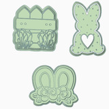 Set X 3 Cortantes Pascua Pascuas Conejo Cerca Orejas Cookies