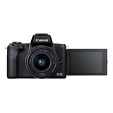  Canon Eos Kit M50 Mark Ii + Lente 15-45mm 3.5-6.3 Is Stm + Lente 55-200mm Sin Espejo Color  Negro 