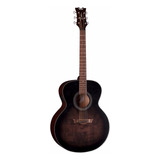 Guitarra Electroacústica Jumbo Dean St Augustine Tapa Solida Color Satin Vintage Black Burst Orientación De La Mano Diestro