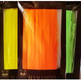 Cortina Fluor Neon, Tiktok, 1x2m, Naranjo Fluor, Brillo C/uv