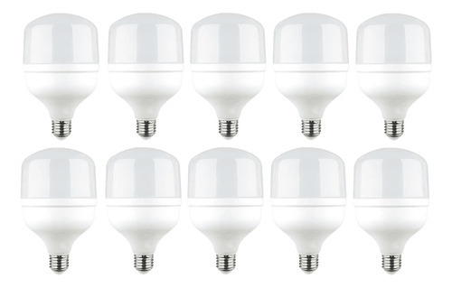 Kit 10 Lâmpada Led 20w E27 Alta Potência 6500k Bivolt