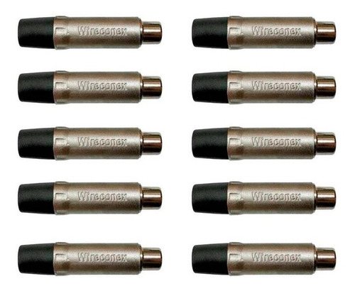 Kit Plug Rca Fêmea Nickel Plt Wc1222 Fl Bk Ni 10un Wireconex