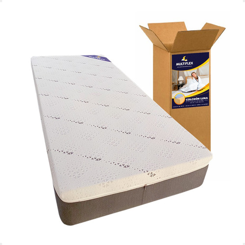 Colchon 1 Plaza Espuma En Caja 80cm X 190cm Luna Multiflex