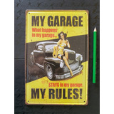 Quadro Metal My Garage 30x19cm | Relevo | Frete | 12xsj