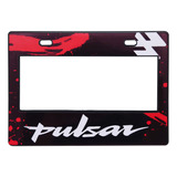 Portaplaca Para Moto Pulsar Negro Rojo 22.5 X 16.3cm