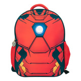 Mochila Escolar Iron Man Avengers Bolso Mochila Niños Color Rojo