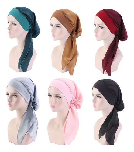 6 Gorras De Turbante Sin Cordones Para Mujeres Y Niñas