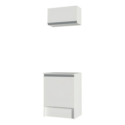 Kit Alacena Superior y Gabinete Bajo Madesa Topazio 60cm Color Blanco | Meses sin interés