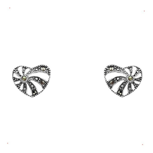 Aretes Corazon Marquesita Plata 925 Envio Gratis