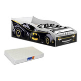 Cama Infantil Carro Batman Black Com Colchão 