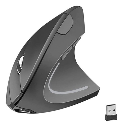 Mouse Vertical Sem Fio De 2,4 G, Recarregável, Ereto, Ergonô