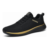 Tenis Negros Hombre Zapatillas Transpirables De Talla Grande