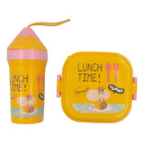 Lunch Box Infantil Set De Toper Lonchera + Botella + Tenedor