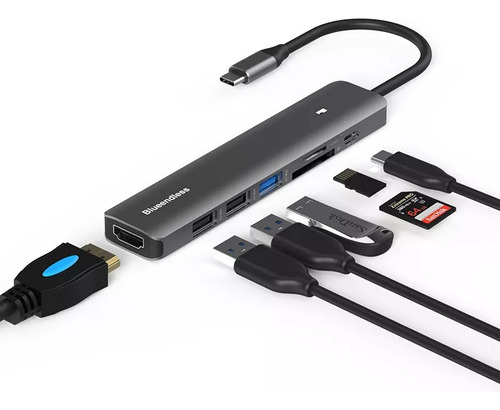 Hub Usb-c Macbook Pro Air M1 M2 Hdmi 4k 60hz Cartão Sd Usb