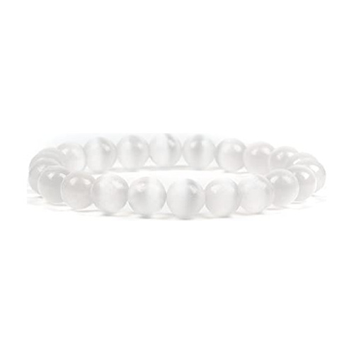 Pulsera De Piedra Natural Para Hombre, Cuentas De 8 Mm, Elás