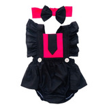 Salopete C/tiara Infantil Body Feminina Roupa Bebê Chefinha