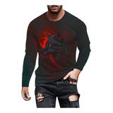 R New Fashion Camiseta Casual De Manga Larga Para Hombre, Ca