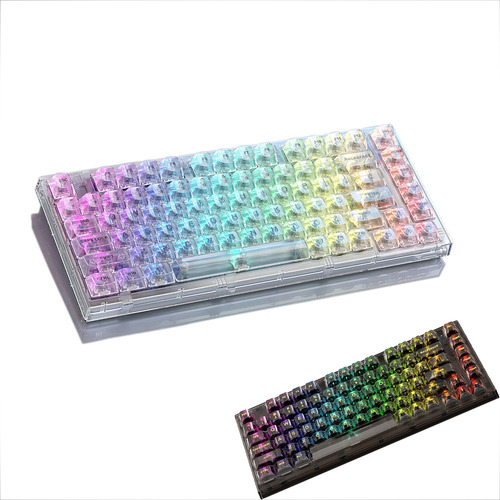 Teclado Mecánico Transparente Con Cable Para Juegos Rgb