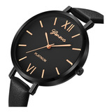 Reloj Geneva Mujer Piel Vinil Moda Dama Elegante Romano B254