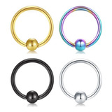 X4 Piercing Aros Bcr Argolla Arito Acero Quirurgico 