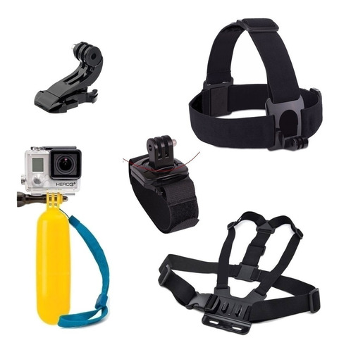 Kit Gopro Suporte Peito Cabeça Bastão Flutuante Luva Mão