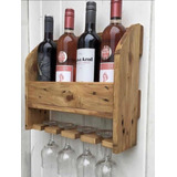 Repisa Mini Bar Cantinera Madera Vintage Porta Vinos