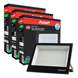 Kit 3 Refletor 100w Led Verde Bivolt Decoração Jardim Avant