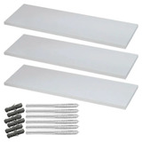 Kit 3 Prateleiras Lisa 50x20 Mdf 15mm Branco