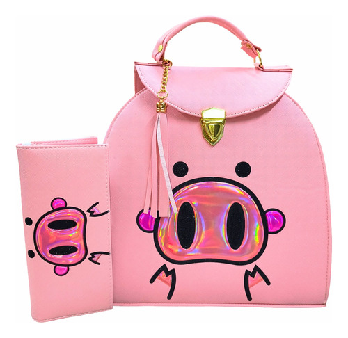 Cerdito Bolsa Mochila 3 En 1 