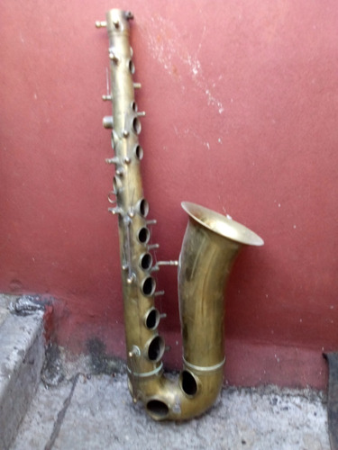 Antiguo Saxo Weril En Bronce Para Decoracion