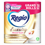 Papel Higiénico Regio Luxury Almond Touch Doble Hoja 18 Rollos